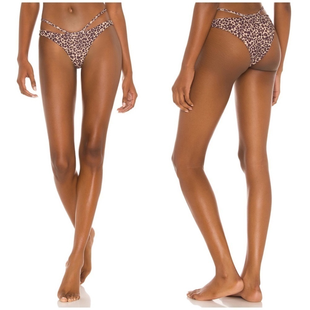 Camila Coelho Lorena Bottom in Natural Leopard Size L
